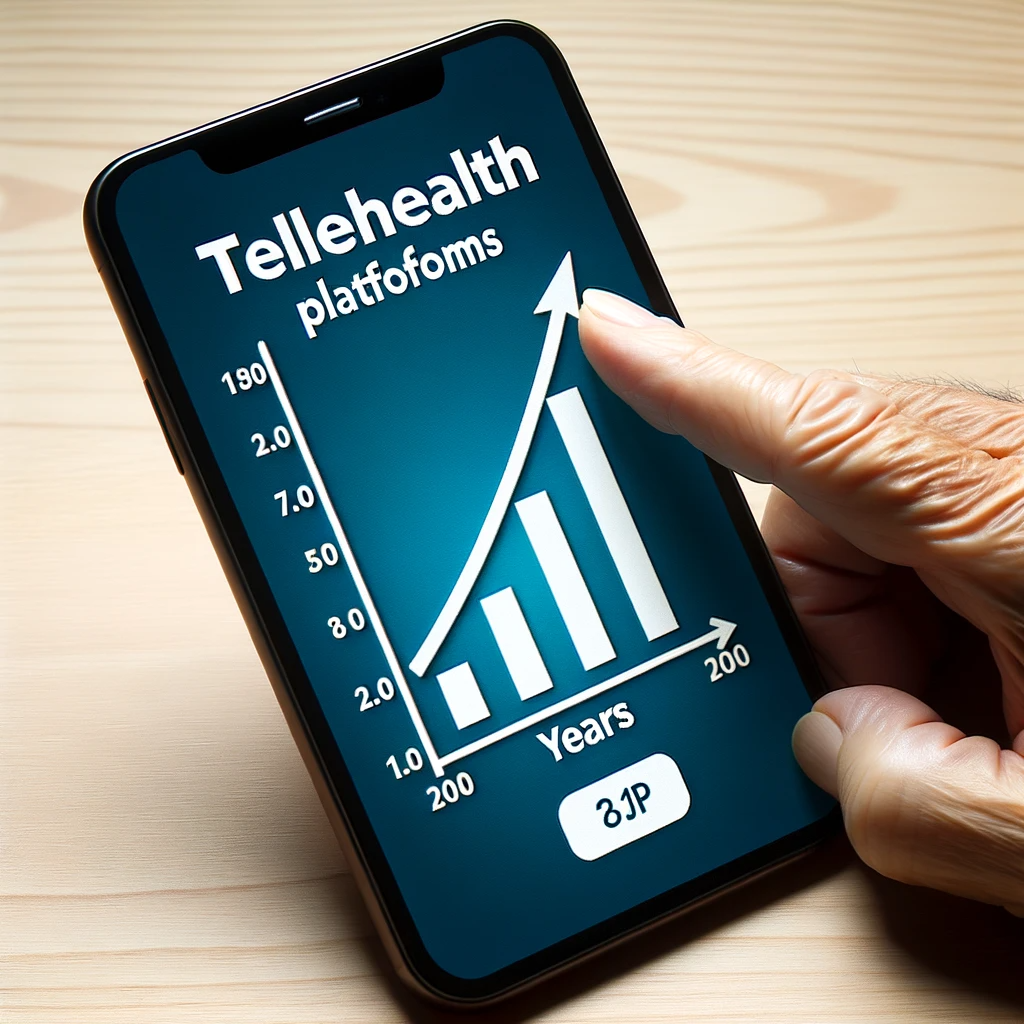 Graph showing the growth of telehealth